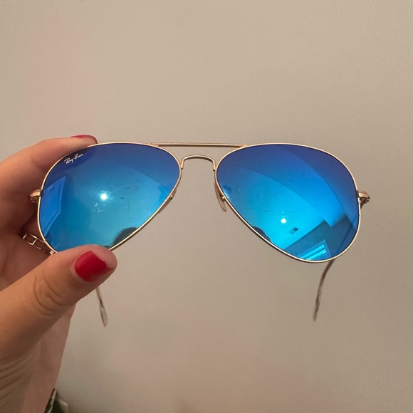 Ray-Ban Aviator Flash Lenses Sunglasses - BLUE - Picture 3 of 12